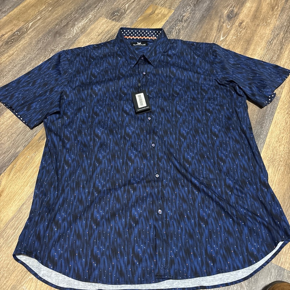 Buttercloth Men’s 3XL Blue Patterned Shirt NWT